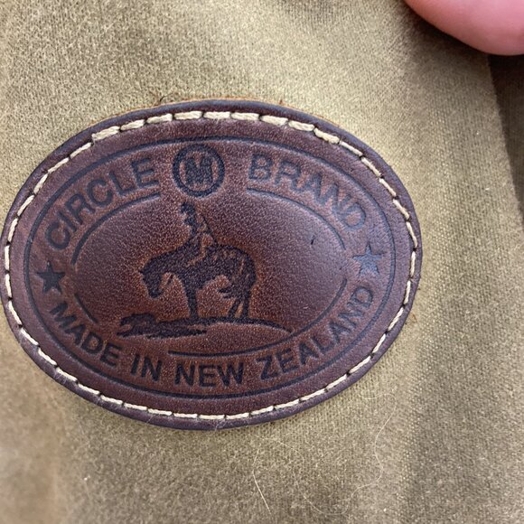 CIRCLE BRAND Jacket Vest Mens S New Zealand Brown Oiled Zip Sleeveless - Picture 5 of 8